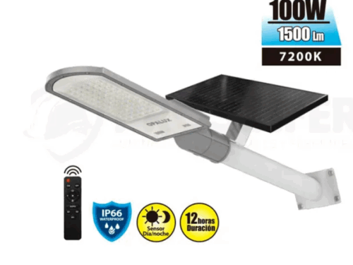ALUMBRADO PUBLICO OPALUX 100W SOLAR