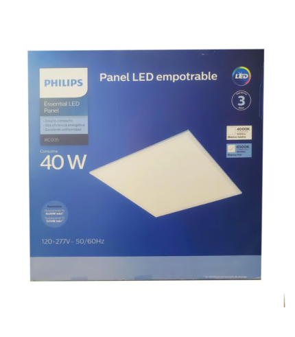 PANEL LED DE 40W PHILIPS ESSENTIL RC048 G2 6500K