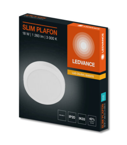 LEDVANCE SLIM PLAFON 18W/830 RD WT