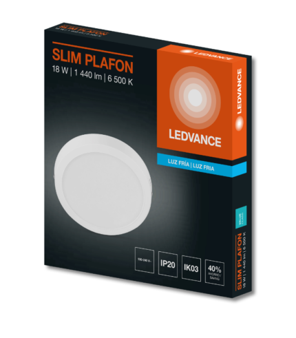 LEDVANCE SLIM PLAFON 18W/865 RD WT
