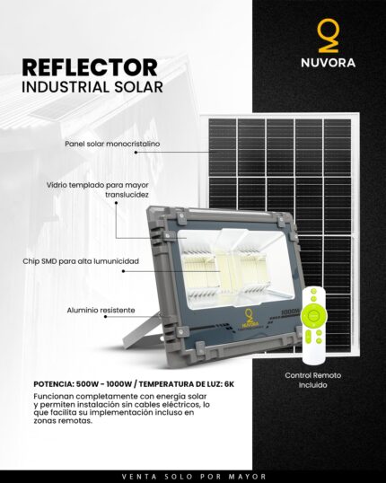 REFLECTOR INDUSTRIAL SOLAR 1000W IP67 IK08 100L/W