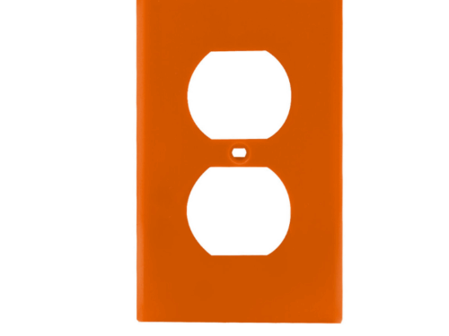 PLACA DOBLE NYLON P/TOMACORRIENTE ANARANJADO