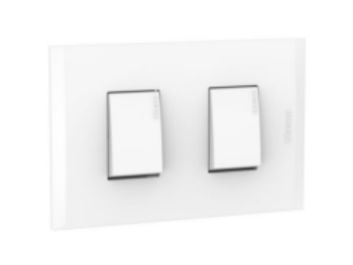 INTERRUPTOR DE 3 VÍAS DOBLE 10AX-250V BLANCO C/PLACA BLANCO