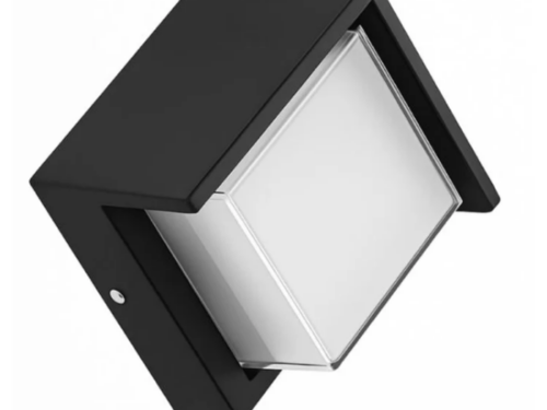 APLIQUE DIXON APL004-12W NEGRO CUADRADO LUZ CÁLIDA IP65